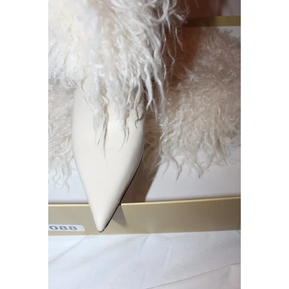 Michael Kors Women's Dawn Heeled Tall Fur Boots NEW $385 Natural Sz 7.5